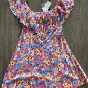 Floral button down dress